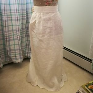 White linen cover up skirt